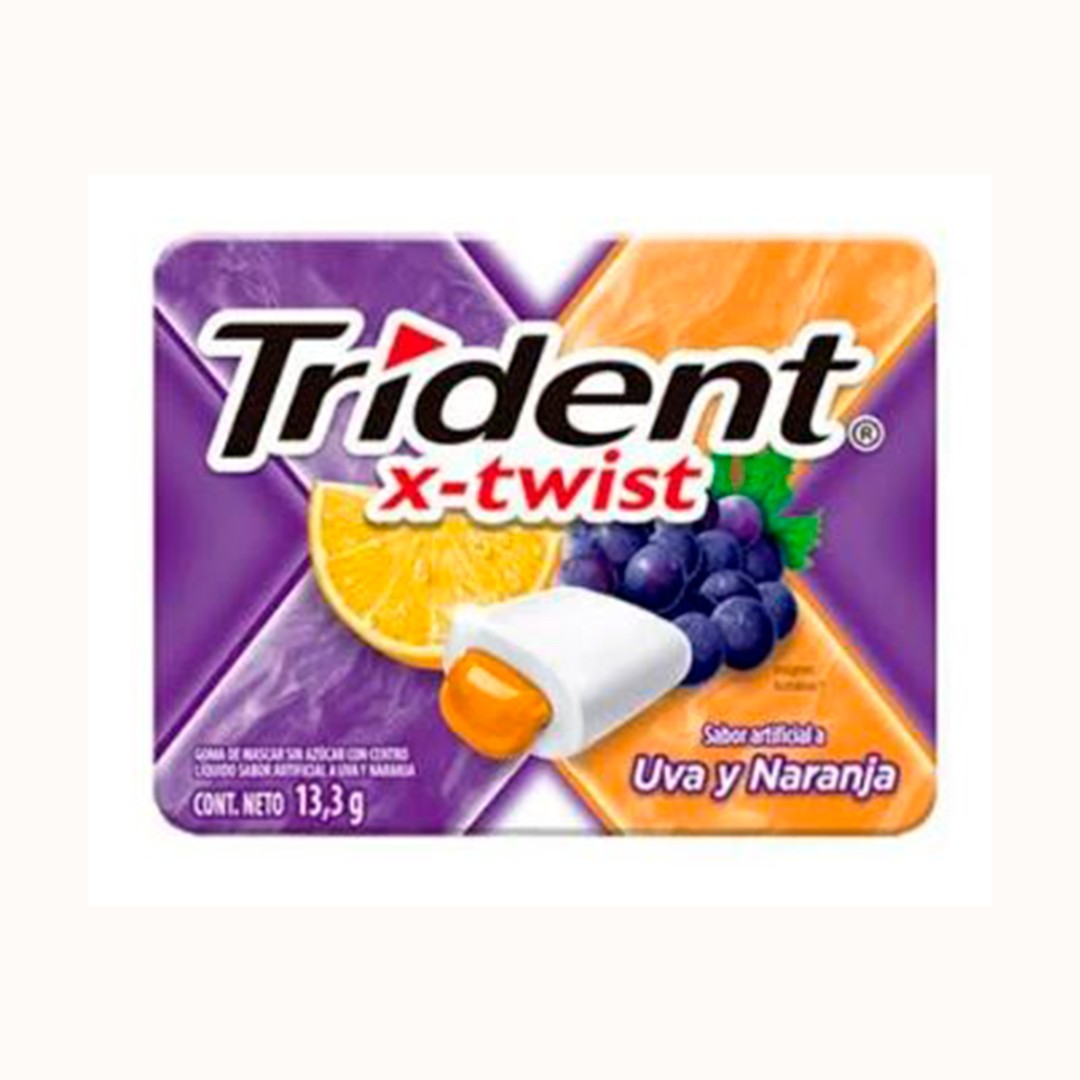 Trident X-Twist chicles uva y naranja13.3g
