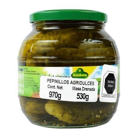 Pepinillos en tarro agridulces 970gr