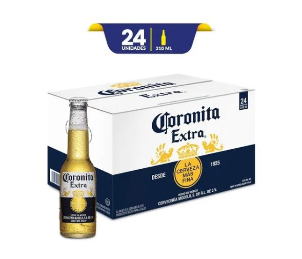 Caja de 24 coronas botellas de 210mL