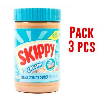 Crema de mani Skkipy, paquete de 3 botes de 462gr