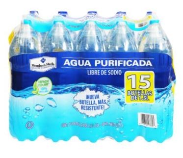 Agua paquete de 15 botellas de 1.5 litros cada una