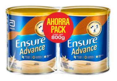 Suplemento Ensure sabor vainilla paquete de 2 piezas de 400 g cada una
