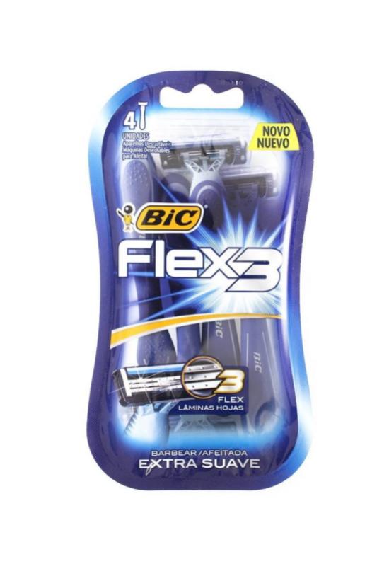 Rasuradora Bic Flex 3 paquete de 4 piezas