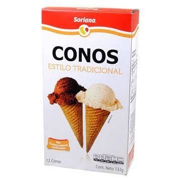 Cono de helado de galleta 12 piezas