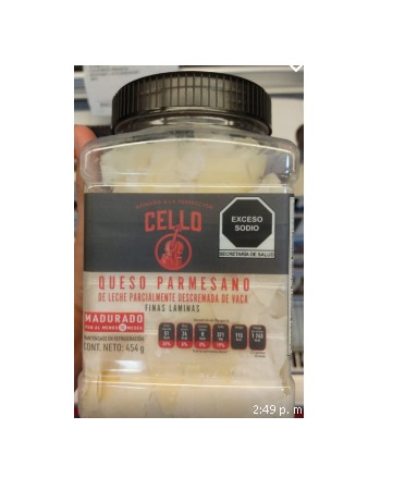 Queso parmesano finamente laminado 454 g