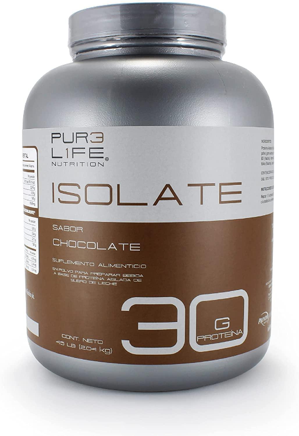 Proteína whey aislada, chocolate 2.04 kg, para durante y después del entrenamiento