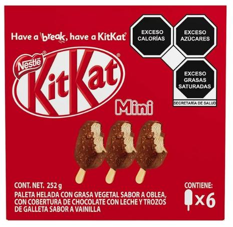 Helado Kit Kat en paleta paquete de 6 piezas 252 g