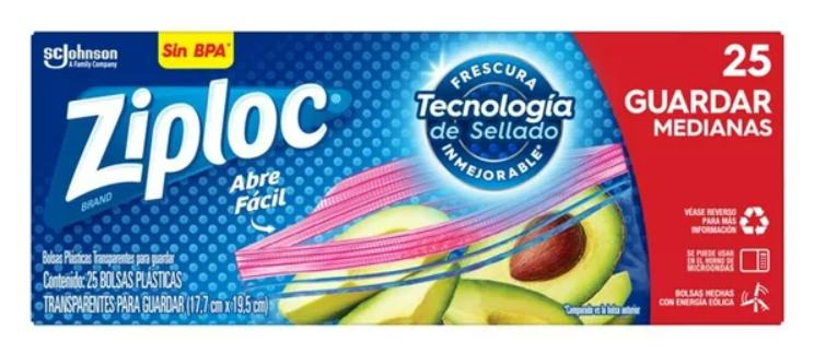 ZIPLOC paquete de 25 piezas 17.7 X 19.5 CM