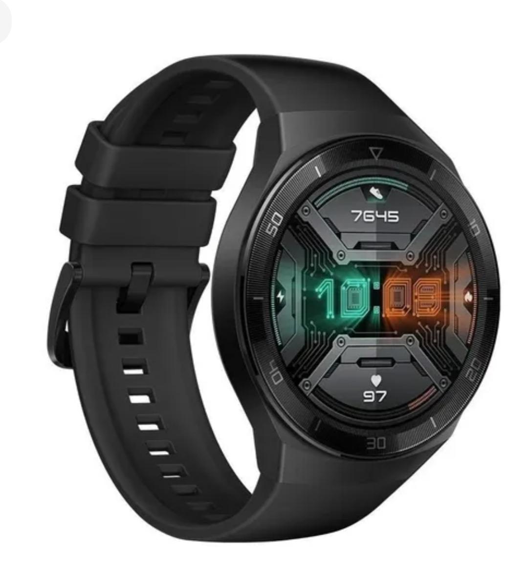 Reloj inteligente Huawei Watch GT 2e 1.39" caja de metal y plástico negro acero inoxidable grafito negro fluoroelastómero malla HCT-B19