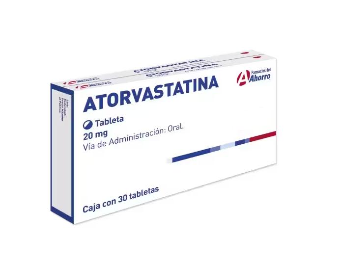 Atorvastatina 20 mg paquete de 60 tabletas