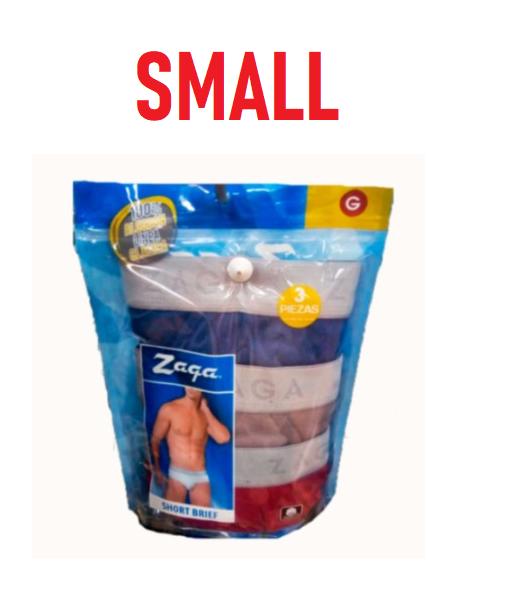 Ropa interior corta de algodón talla pequeña, marca Zaga, paquete de 3 piezas.