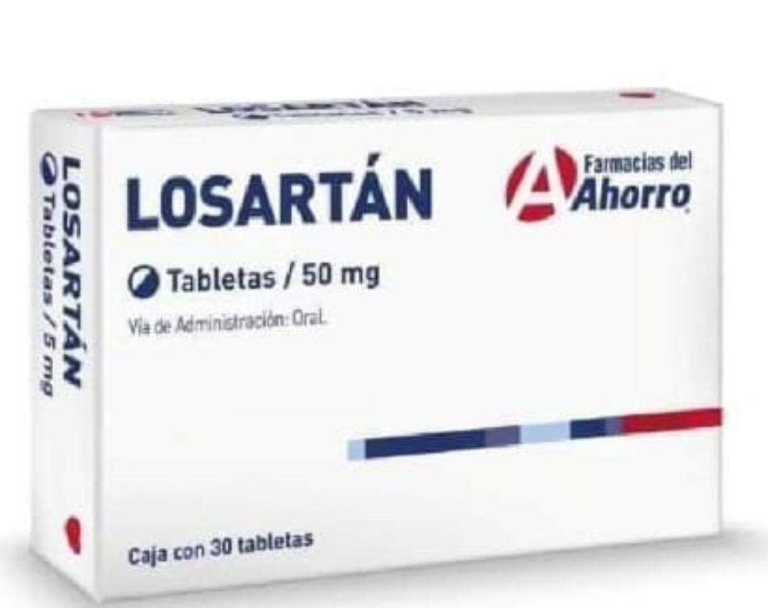 Losartán 50 mg paquete de 30 tabletas