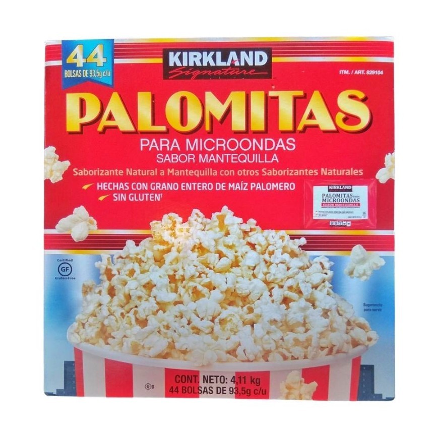 Palomitas de microondas de mantequilla, caja con 24 paquetes