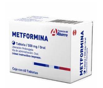 Metformina 500 mg paquete de 60 tabletas