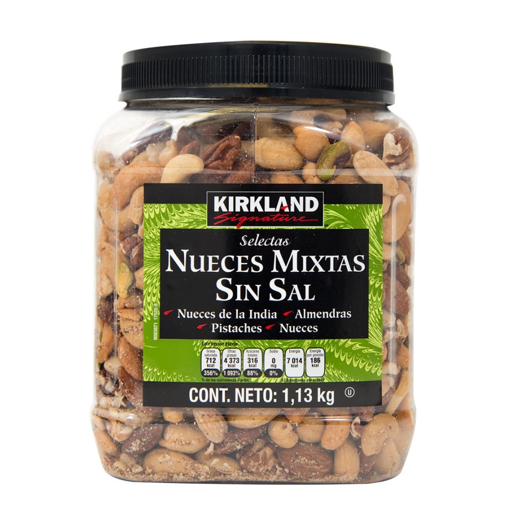 Nueces mixtas sin sal Kirkland-1.13 kg