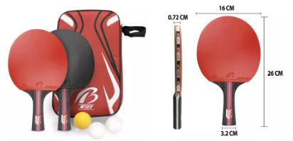 SET - 2 PALAS DE PING PONG Y 3 PELOTAS