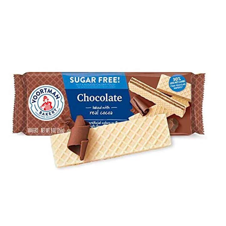 Galletas wafers sin azúcar sabor chocolate Voorman Bakery 255 g