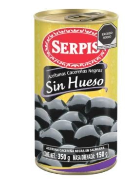 Aceitunas sin semilla lata de 350gr