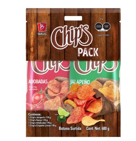 Paquete de chips Barcel - 4 piezas de 170g cada una