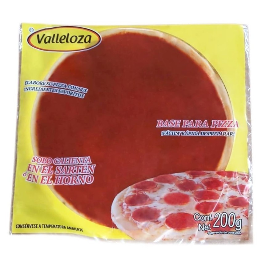 Base para pizza con salsa 200gr