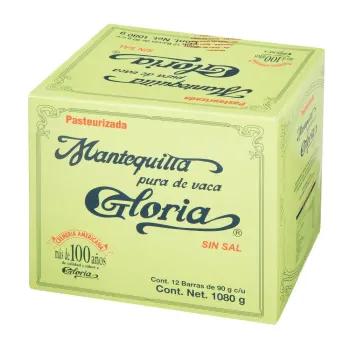 Mantequilla sin sal La Gloria 12 piezas de 90 g cada una