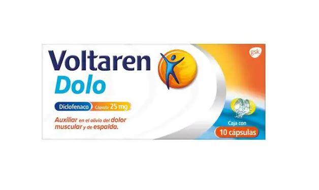 Cápsulas orales Voltaren dolo 25 mg paquete de 10