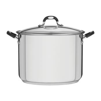 Olla de acero inoxidable de 30 cm de diámetro con capacidad de 15.4 litros