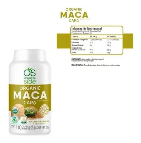 Maca orgánica en cápsulas paquete de 110 cápsulas