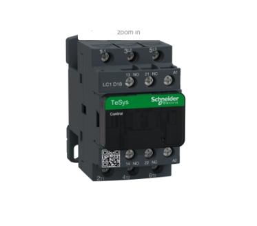 Contactor de 18 A 220 ACV marca Schneider