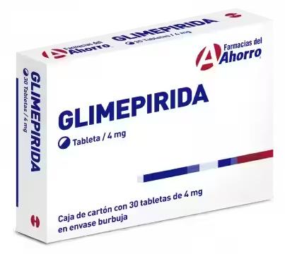 Glimepirida 4 mg paquete de 30 cápsulas