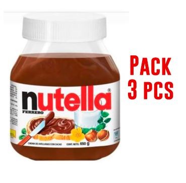 Nutella grande de 650gr paquete de 3 piezas