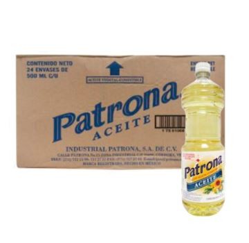 Aceite Patrona de un  litro, caja de 12 piezas