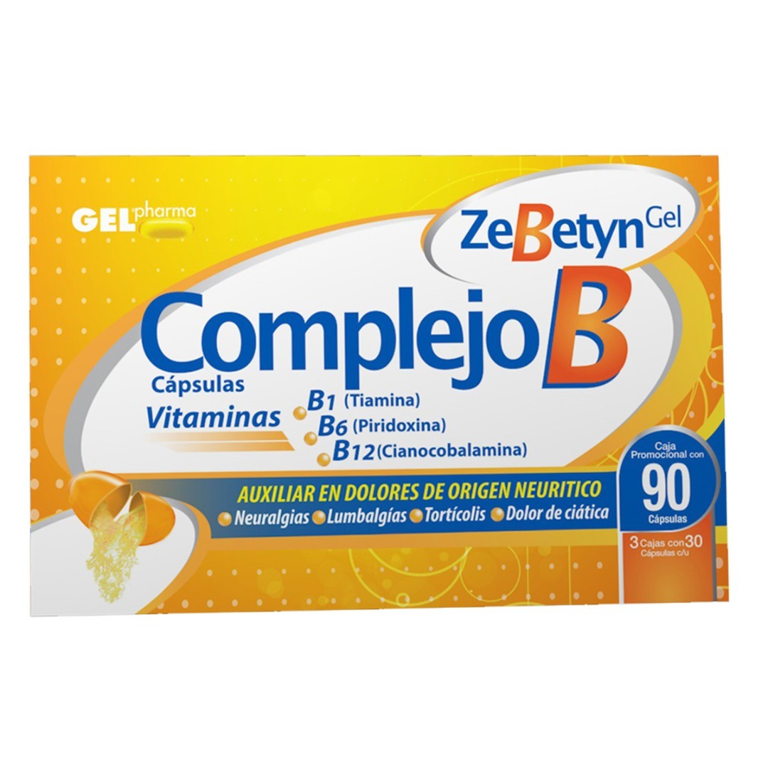 Complejo B Zebetin gel paquete de 90 cápsulas